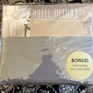 NWT Hotel Deluxe Brand King Size Microfiber Sheet Set w/2 extra pillowcases